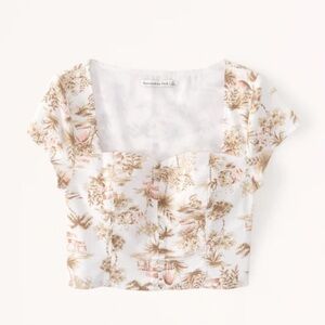 Abercrombie Palm Tree Corset Crop Top US Size Small